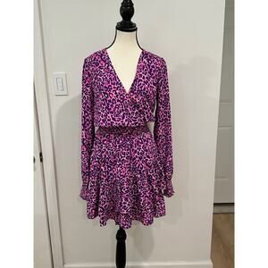 Lilly Pulitzer Cristiana Dress Purple Berry My Favorite Spot Cheetah, Sz10, NWOT